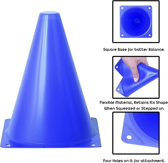 Cones for Sports Training, 7 Inches Tall & Visible, Durable and Easy to Handle Sports Cones, Ideal for All Kinds of Training Cones Activities and Field Practice Sport