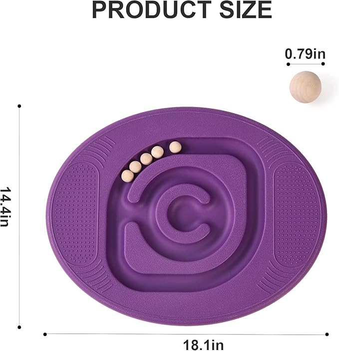 Balance Board for Kids with Maze - Plastic Wobble Board for Skiing Surfing Snowboard Training, Non-Slip Sensory Rocker Board for Toddlers 3-12, Core Strength Physical Therapy Equipment & Skateboard Balance Trainer