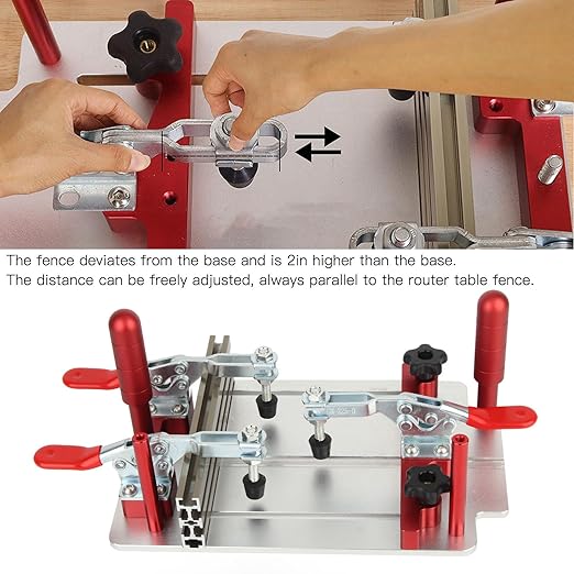 Coping Sled, High Security 144 5 Mm Maximum Clamping Width Aluminum Alloy 0 48 Mm Clamping Range Clean Cutting Milling Table Coping Sled for Carpentry