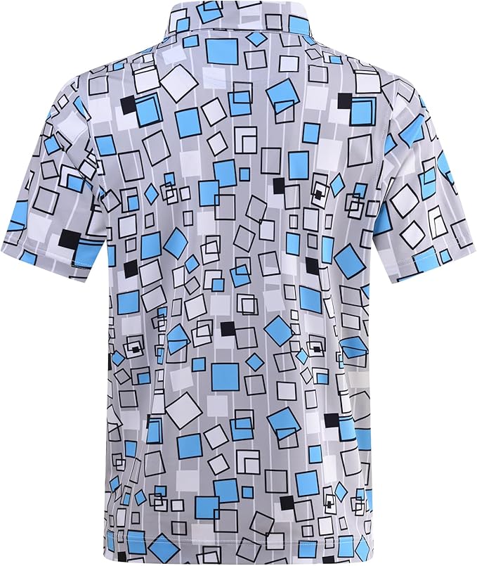 DEOLAX Mens Polo Shirts Fashion Print Mens Golf Shirt Dry Fit Mens Golf Polo Short Sleeve Quick Dry Funny Golf Shirt for Men