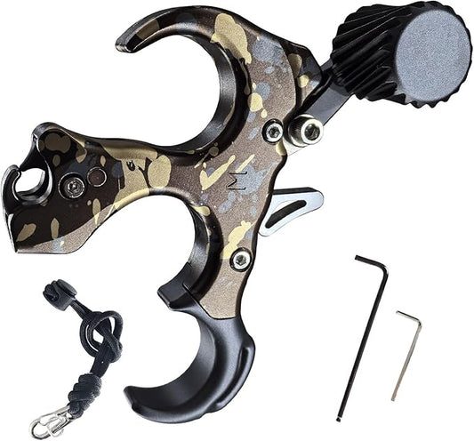 Compound Bow Aid Releaser with Wrist Straps and Adjustment Tool,Archery Release Aids with 3 Thumb Release Adjustable,Aluminum Alloy Aids.for Left and Right Handers.