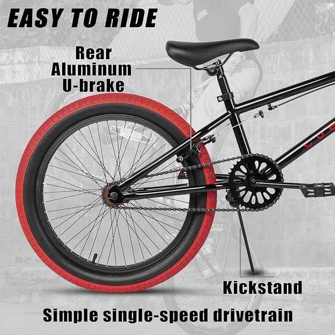 Freestyle BMX Bike, 18 20 Inch Kids Bicycle for 5-13 Years Old Kids and Beginner Level Rider, Multiple Colors