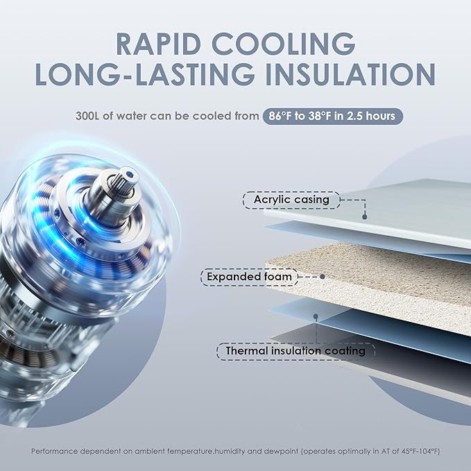 Deeptime Smart Cold Plunge Tub with Basin, Built-in Chiller (Down to 38 °F) – Smartphone Controlled, Whisper-Quiet, Spacious Design for Full-Body Recovery & Cold Therapy,Black