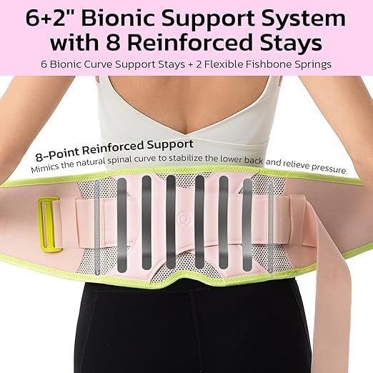 Back Brace for Lower Back Pain Relief, 8X Powerful Support System,Lumbar Support Belt for Men & Women Ergonomic 3D knitted Design with Adjustable Strap for Fitness Running Home Pilates Black S