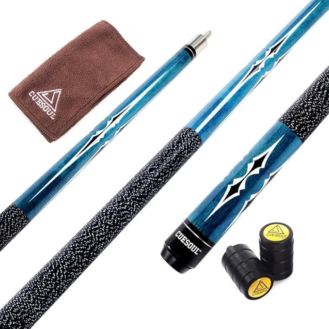 CUESOUL 58 Inch 19oz/20oz Maple Billiard Stick Pool Cue Set 11.5mm/13mm Tip[Weight Adjustable]