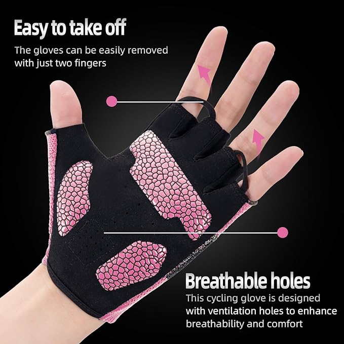 Cycling Gloves for Men Women, Half Finger Bike Gloves for Biking, Gym, Weight Lifting, Rowing, Riding, Outdoor Sports