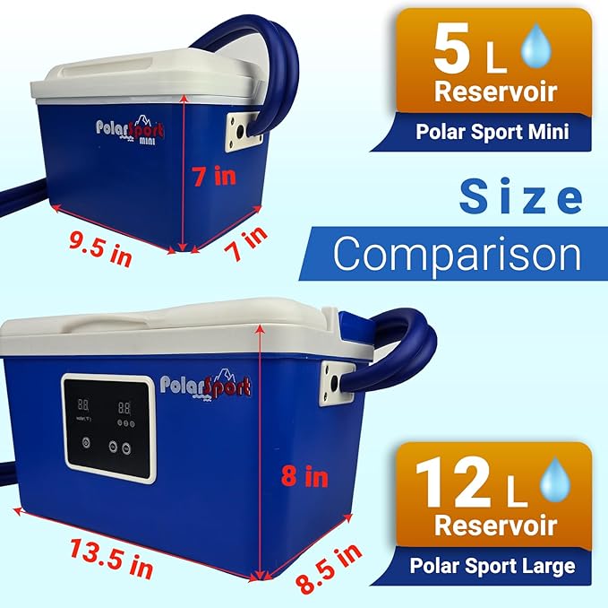 Cold Therapy Machine by Polar Sport - Ice Water Circulation System with Large Adjustable Cold Pad for Pain in The Knee, Shoulder, Ankle, Neck and Recovery After Surgery with Pump (Mini)