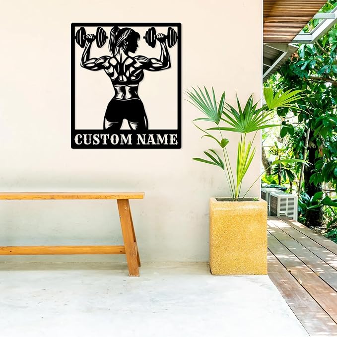 Customized Metal Gym Name Sign, Personalized Sports Room Wall Art,Metal Gym Sign,Unique Fitness Wall Sign, Gym Lovers Unique Gift, Gym Wall Art,Training Center Sign (Style-13)