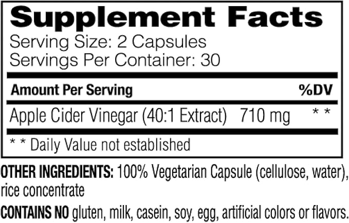 Enzymedica, Apple Cider Vinegar, Healthy Weight and Digestive Support, 60 Count