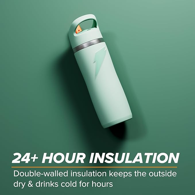 Gatorade 'Overtime' 22oz Stainless Steel Water Bottle, Straw Cap, Sage