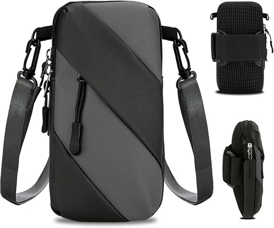 Armband Cell Phone Holder for Running,Crossbody Shoulder Holsters Bag with Arm Band for Women Men Kids,iPhone 15 14 13 12 11 Pro Max Xs Xr 8 7 6S 6 Plus SE Mini Galaxy Workout Walking Gym Arm Bags