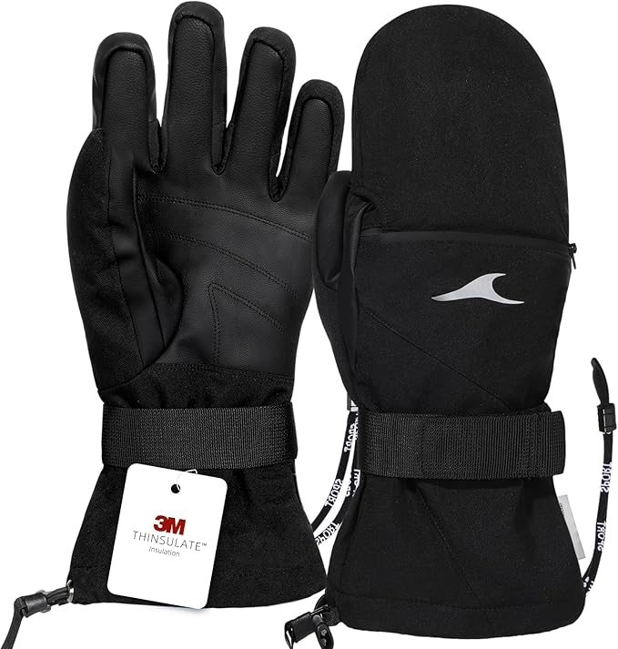 Achiou Ski Gloves,Winter Cold Weather Gloves for Men Women,Waterproof Touchscreen Snow Mittens