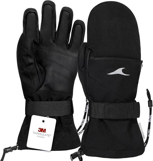 Achiou Ski Gloves,Winter Cold Weather Gloves for Men Women,Waterproof Touchscreen Snow Mittens