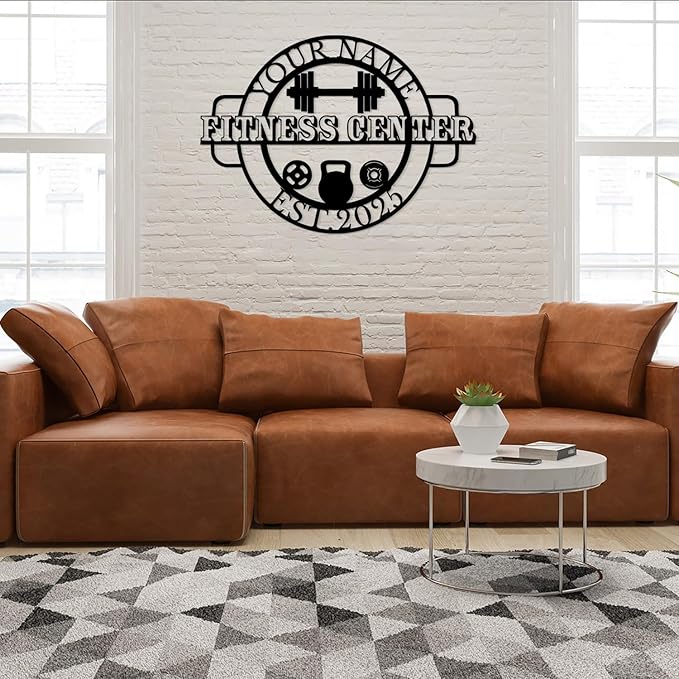 Customized Metal Gym Name Sign, Personalized Sports Room Wall Art,Metal Gym Sign,Unique Fitness Wall Sign, Gym Lovers Unique Gift, Gym Wall Art,Training Center Sign (Style-12)