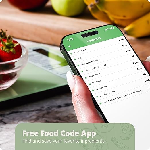 Greater Goods Nutrition Scale with Food Grade Glass, Perfect for Calorie Counting, Meal Prep, and Weight Loss (Sage Green)