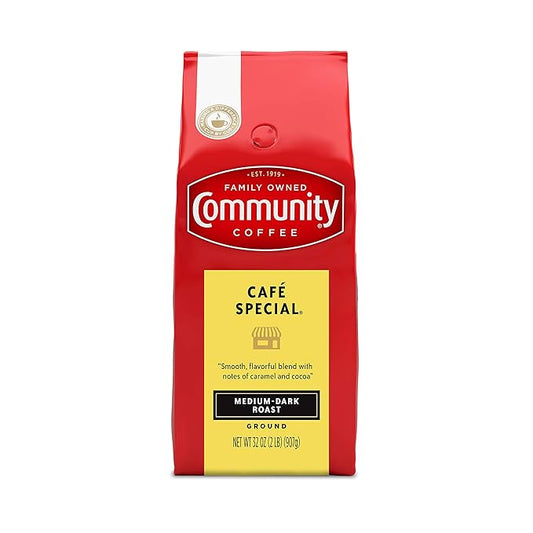 Community Coffee Cafe Special Blend, Ground Coffee, Medium Dark Roast, 32 Ounce Bag (Pack of 1)