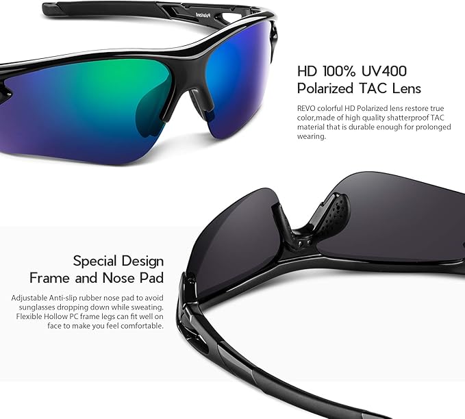 BEACOOL Polarized Sports Sunglasses for Men Women Youth Baseball Fishing Cycling Running Golf Motorcycle Tac Glasses UV400