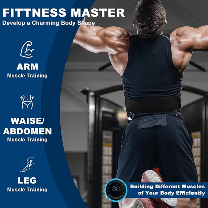 Electronic Muscle Stimulator - Fitness Training Equipment for Men & Women, 8 Modes Electronic Abdominal Stimulator for Full Body Workout, Fitness Equipment for Strength Training, Toning, Recovery