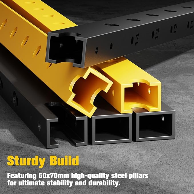 F4 Smith Machine, Power cage with Adjustable Cable Crossover System, All-in-One Squat Rack Training Equipment for Home Gym