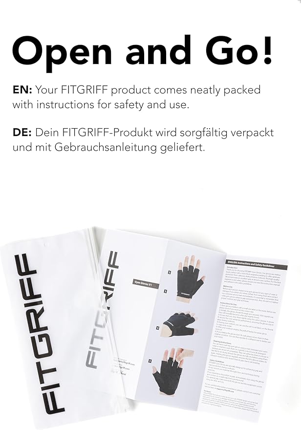 Fitgriff® Workout Gloves (Padded) for Men & Women - Fingerless Gym Gloves for Weight Lifting, Training - Full Palm Protection