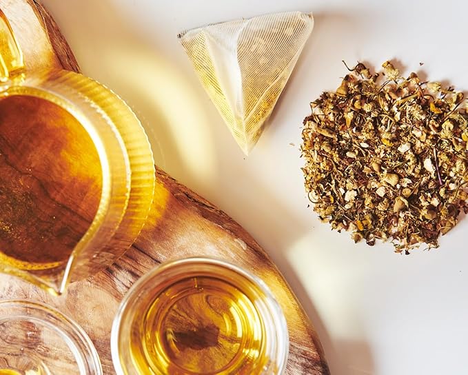 Grace Farms Organic CHAMOMILE CITRUS Herbal Tea (100 Enveloped Pyramid Sachets w/ String & Tag) | Naturally Sweet, Healthy and Caffeine Free | Organic, Fair Trade and Kosher Certified | Gives Back 100% of Profits