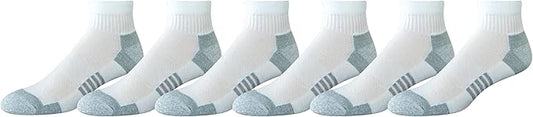 Amazon Essentials Men's Athletic Ankle Socks, Breathable, Cotton Blend, Cushioned, 6 Pairs
