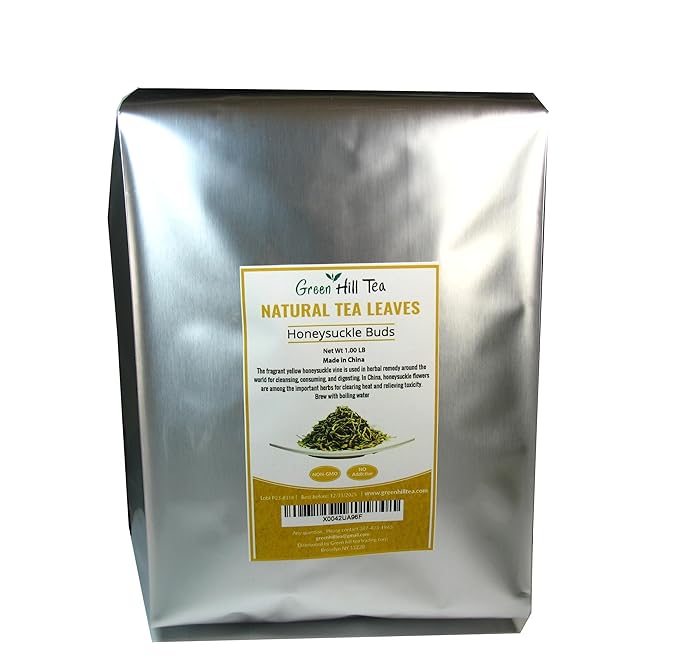 Greenhilltea traditional health herbs, Honey suckle dried herbal tea honeysuckle 16 OZ