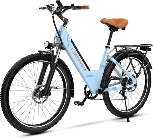 DriftGod 26" Electric Bike for Adults – Powerful 1000W Motor, 48V Removable Battery, 7-Speed, Front Suspension & LCD Display – Commuter and Mountain EBike for Women