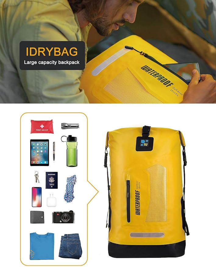 IDRYBAG Waterproof Backpack for Men 20L/30L/40L, Floating Dry Bag Kayak, Dry Backpack Hiking
