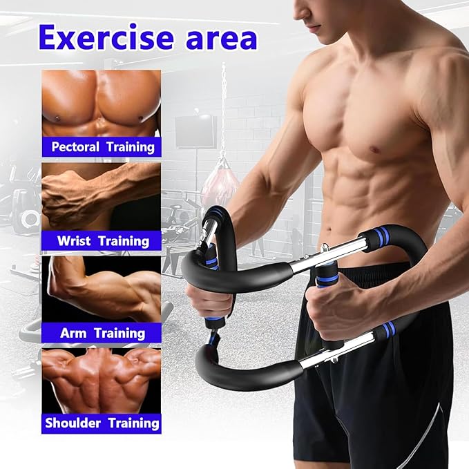 Arm Trainer, Twist arm Trainer Adjustable 30-50 Pound Training Equipment, Forearm Strength Trainer with Chest, Biceps, Triceps, and Shoulder Exercise Equipment. Portable and Detachable Design.