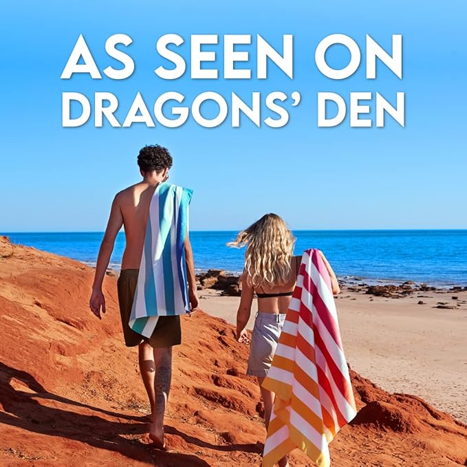 Dock & Bay Beach Towel - Quick Dry, Sand Free - Compact, Lightweight - 100% Recycled - Includes Bag - Summer - Peach Sunrise - Extra Large (200x90cm, 78x35)