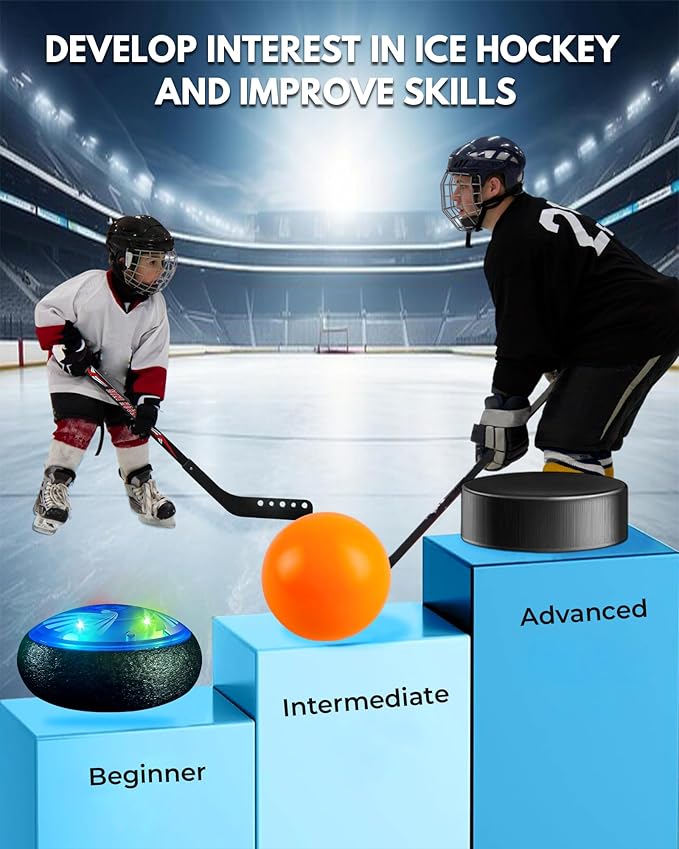 Hockey Stick Handling Trainer – Adjustable Hockey Training Equipment Set with Hover Soccer Ball, Mini Goal & Sticks – Improve Skills & Coordination for Kids & Teens