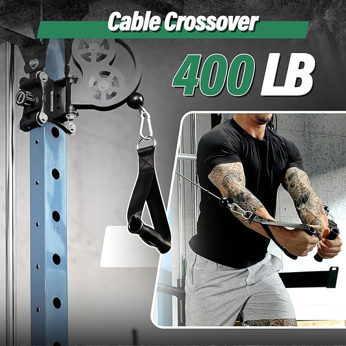 B52 Machine Home Gym with Power Rack, Cable Crossover, Dual Pulley System, Landmine, and Multi-Grip Pull-Up Bar – Heavy-Duty Fitness Equipment for Strength Training and Full-Body Workouts