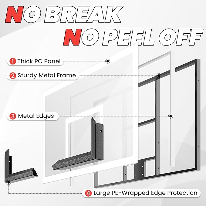 Basketball Hoop 44 Inch Backboard Protable Basketball Hoop Outdoor, 4.8-10ft Height Adjustable Basketball Goal System for Kids Youth Adults Play in Backyard/Courts/Indoor