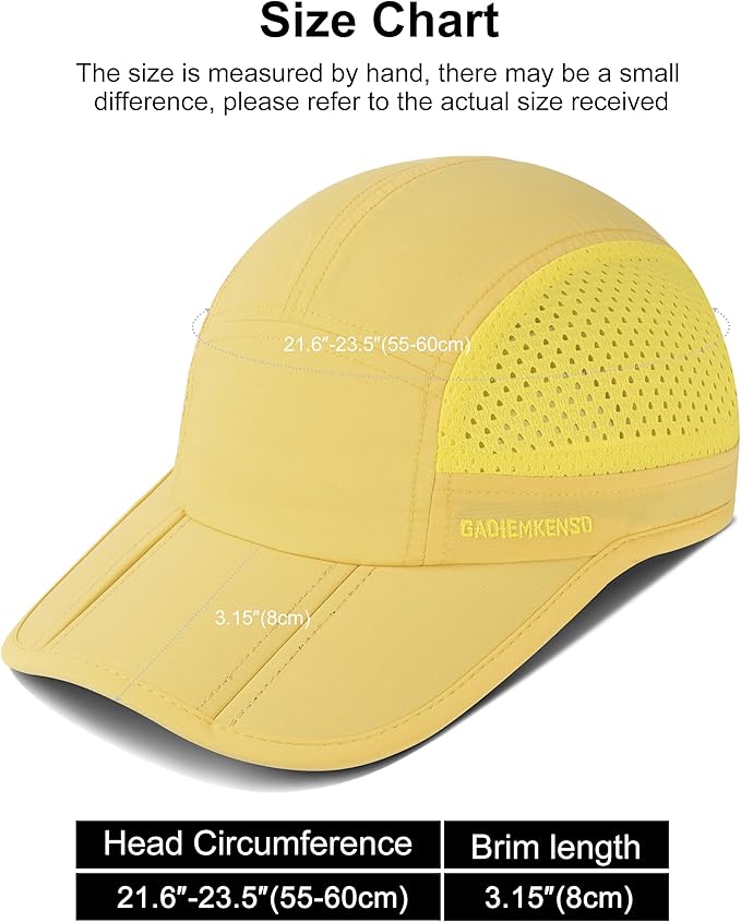 GADIEMKENSD Mens Folding Outdoor Hat Long Brim UPF 50+ Sun Protection