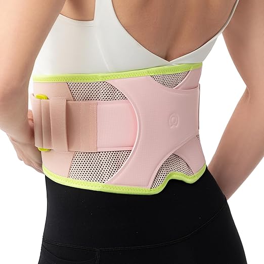 Back Brace for Lower Back Pain Relief, 8X Powerful Support System,Lumbar Support Belt for Men & Women Ergonomic 3D knitted Design with Adjustable Strap for Fitness Running Home Pilates Pink S
