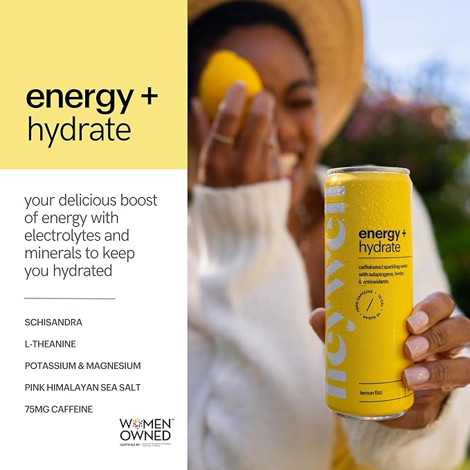 Heywell Sparkling Adaptogenic Drink, Hydration Variety Pack, 12 Fluid Ounce (Pack of 12) - Organic, Non GMO, Vegan, Gluten Free, Dairy Free