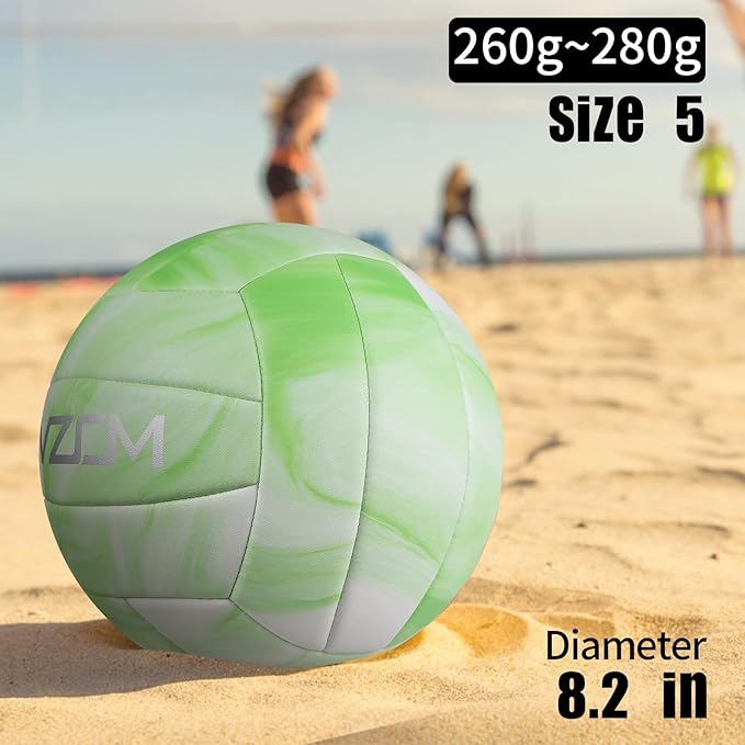 EVZOM Super Soft Volleyball Beach Volleyball Official Size 5 for Outdoor/Indoor/Pool/Gym/Training Premium Volleyballs Equipment Durability Stability Sports Ball