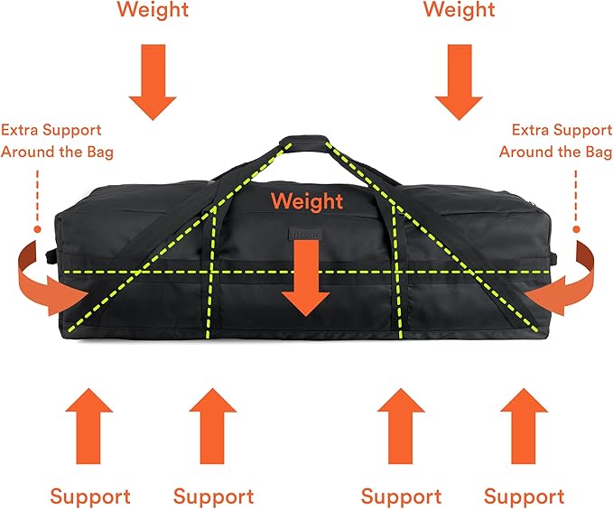 Fitdom 106L 45" Heavy Duty Extra Large Duffle with Upgrade Zipper, Durable & Water Resistant. Perfect as Camping Bag Travel Storage Tent Storage Sports Equipment Bag For Coaches & More