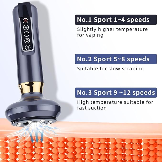 Electric Handheld Cellulite Massager -12 Adjustable Suction Modes for Anti-Cellulites Massage Therapy, Rechargeable Cordless Cellulite Remover Tool for Legs/Belly/Thighs/Arms/Butt(Green)