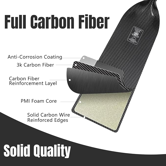 Dragon Boat Paddle Lightweight Full Carbon Fiber with Paddle Bag, 120/122/125CM (47/48/49 Inches) and Adjustable Dragon Boat Paddle115-130cm（）, IDBF Approved