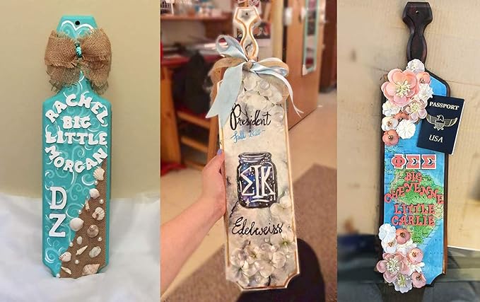 BATTIFE Sorority Paddle 22inch Unfinished Wooden Greek Fraternity Paddle, Solid Pine Wood Paddle