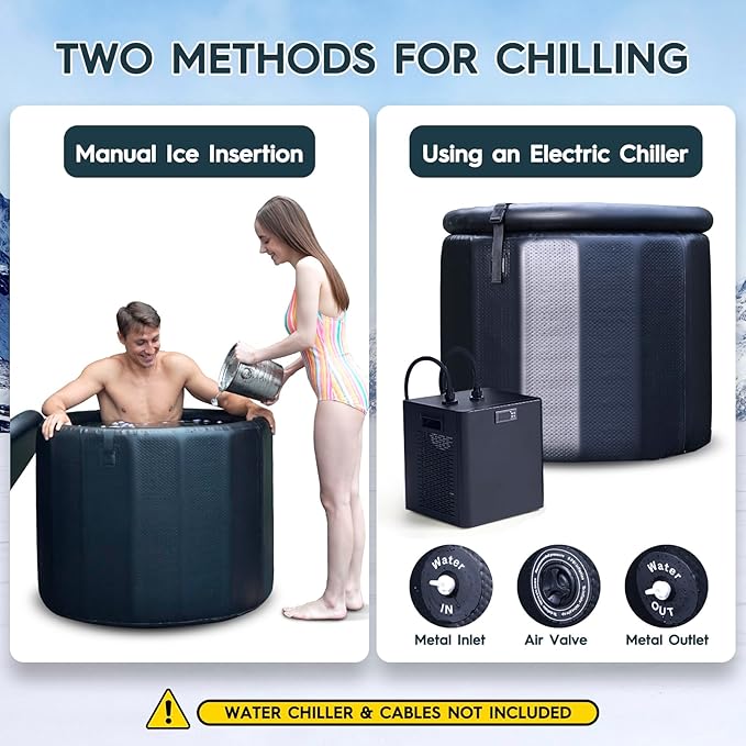 Cold Plunge Tub for Athletes, 100 Gallon Inflatable Ice Bath Tub Water Chiller Compatible, Portable Ice Tubs for Cold Plunge with Insulated Lid for Outdoor & Indoor Recovery
