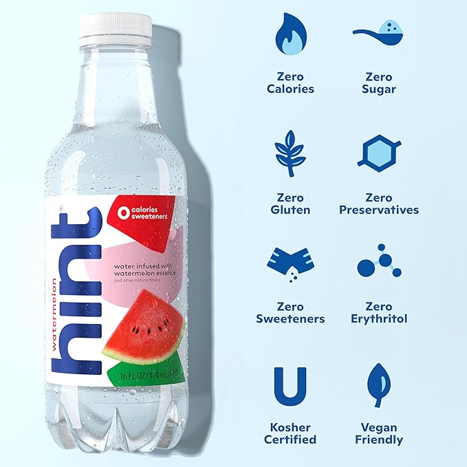 Hint Fruit-Infused Bottled Water, Best Sellers Variety Pack - Sugar Free Flavored Water with Zero Calories, Natural Fruit Essences, and No Artificial Sweeteners - 16 Fl Oz (Pack of 12)