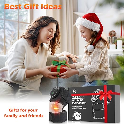 Electric Heated Knee Massager, 3-in-1 Cordless Knee Brace with Heat and Massage for Knee Elbow Shoulder Wrap with 3 Vibration & Heating Modes