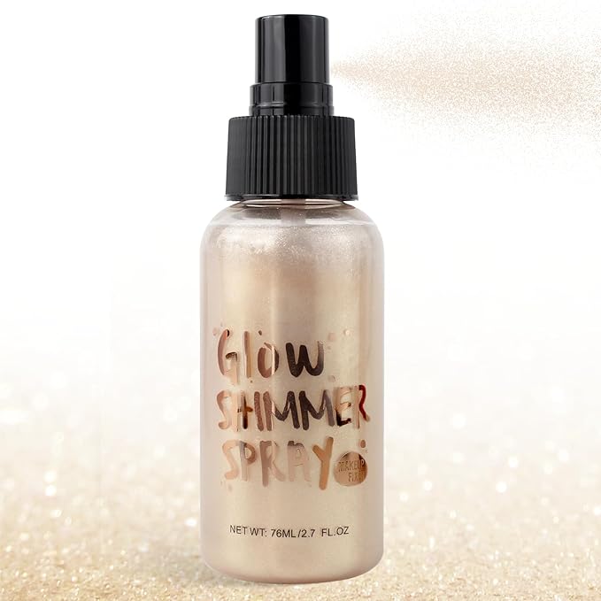 Glitter Spray for Hair and Body, Glitter Body Spray, Quick-Drying Waterproofing Body Shimmer Suitable for Festival Rave (Gold, 2.6 fl oz)