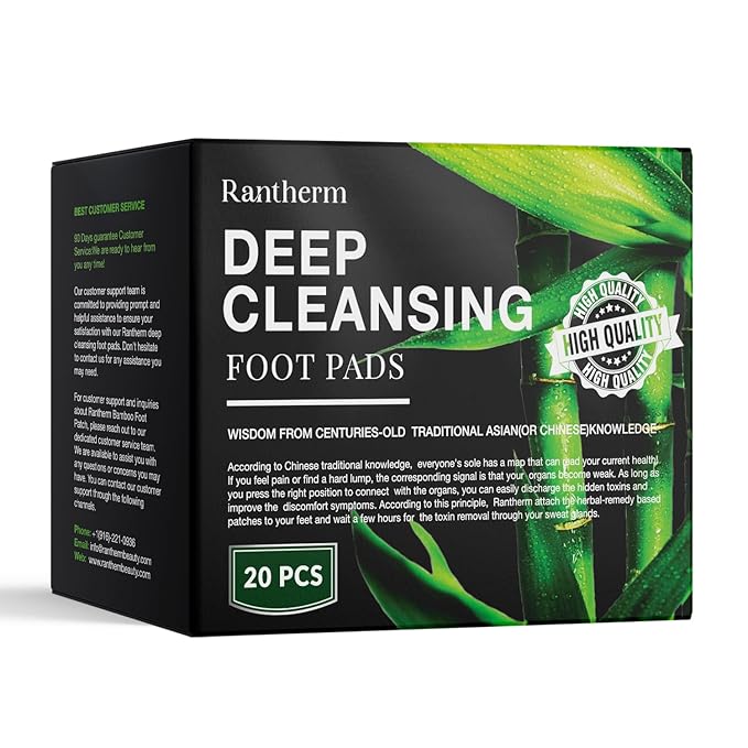 Foot Patches Pads for Deep Cleansing: Feet Patches Bamboo Wood Vinegar Ginger Foot Pads for Promoting Sleeping 20 Packs