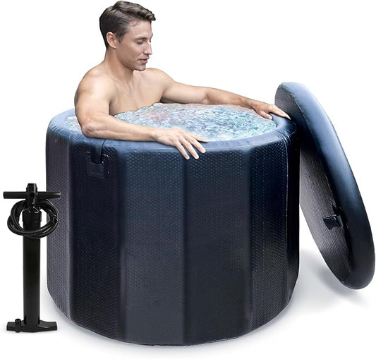 Cold Plunge Tub for Athletes, 100 Gallon Inflatable Ice Bath Tub Water Chiller Compatible, Portable Ice Tubs for Cold Plunge with Insulated Lid for Outdoor & Indoor Recovery