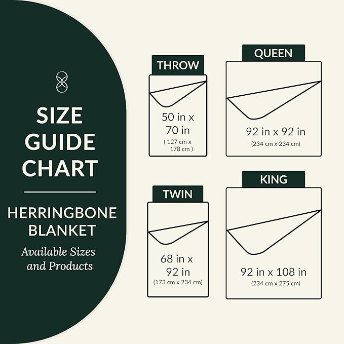 Herringbone Cotton Twin Blanket for Couch, Bed,Sofa, Home Decor, Soft, Lightweight, All-Season Bed Blanket, 68 x92, White