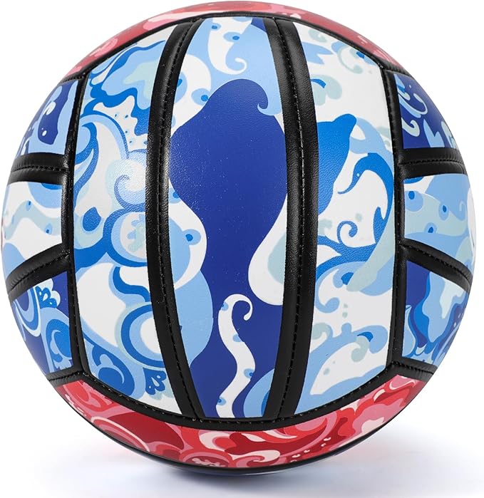 Beach/Water/Sand Volleyballs, Outdoor/Indoor Official Size, Soft Touch Volleyball for Beginners, Cute Volley Ball for Girls/Kids/Youth, Ideal Gifts with Pump for Backyard, Pool, Middle School